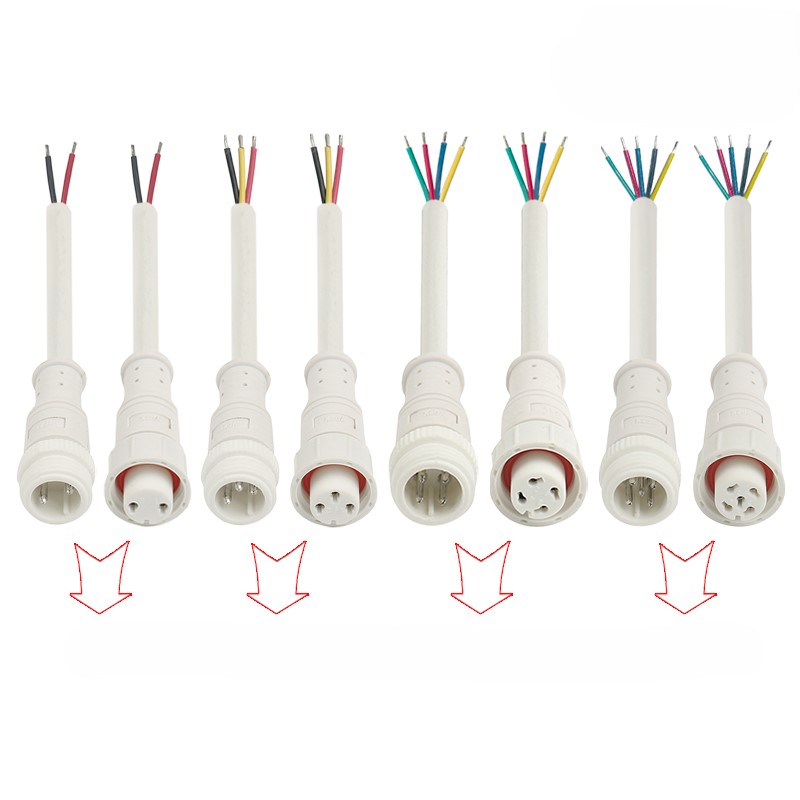 M16 plastic waterproof connector 2-5 pin white