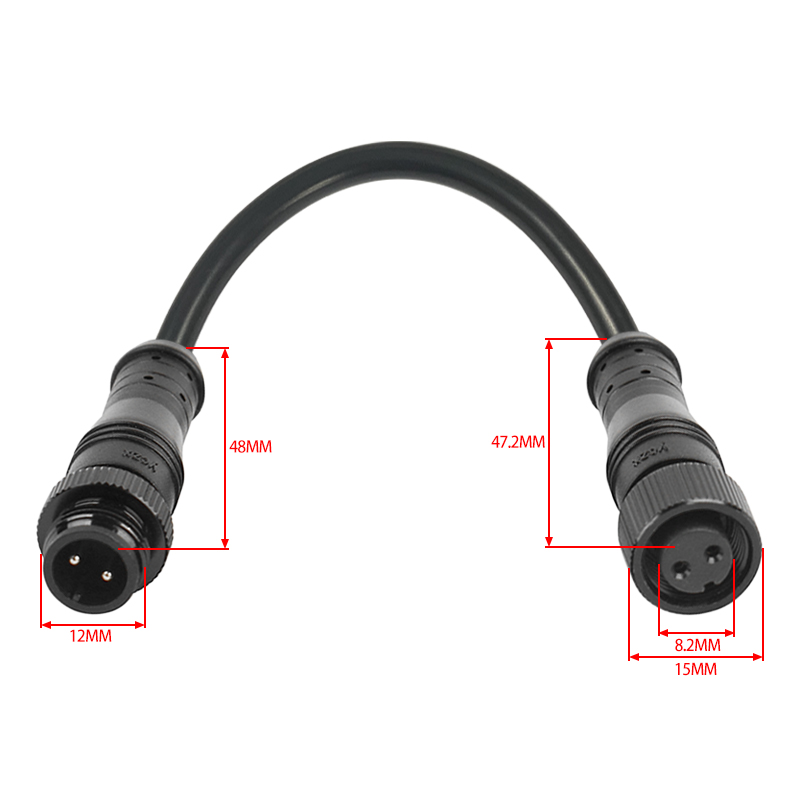 M12 Cable Extension Straight Through 2-8 Pin